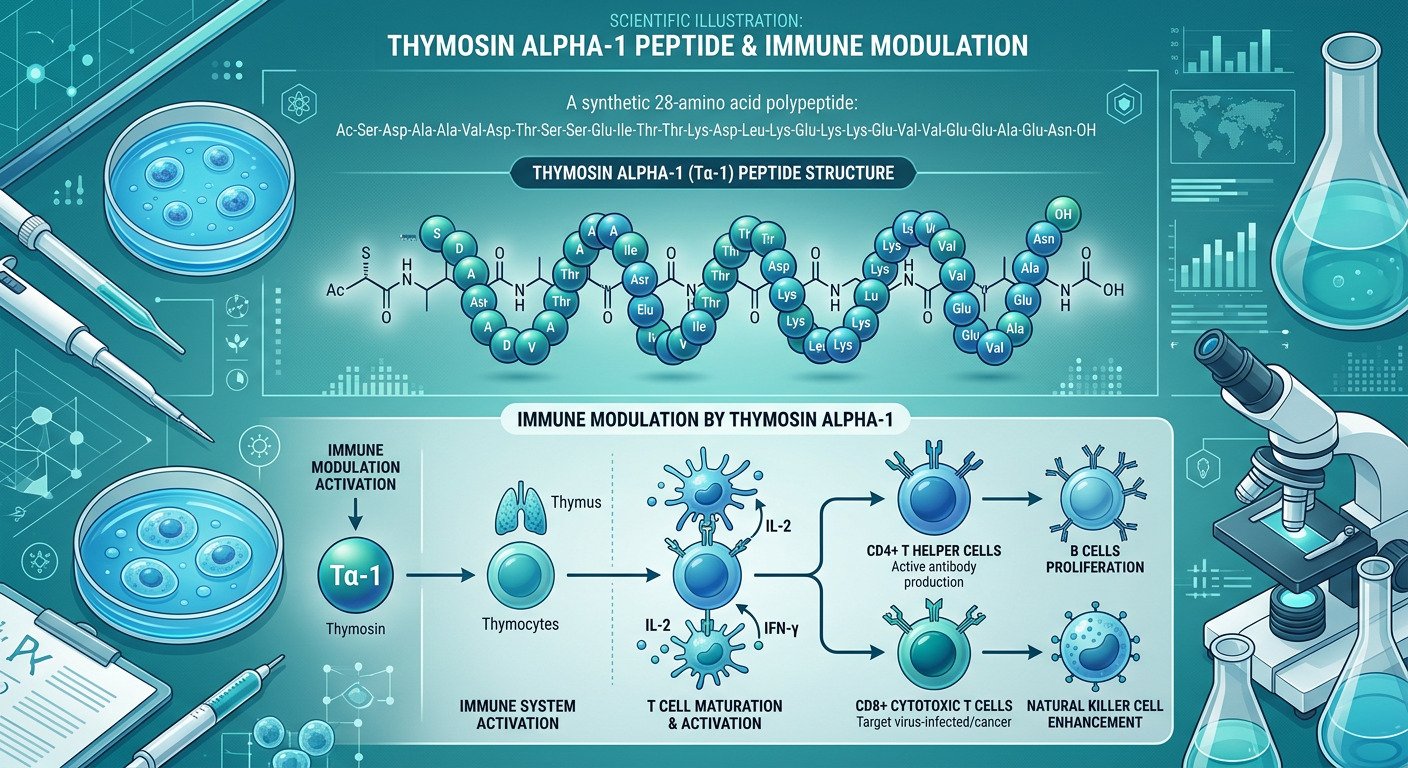 Immune modulation peptide research illustration