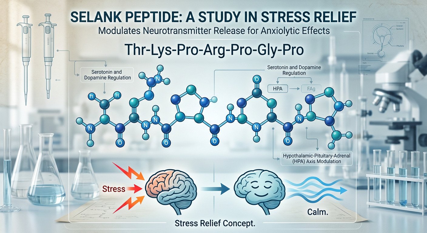Stress and mood peptide research illustration